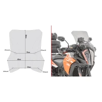 GIVI SPECIFIC КОЗИРКА, SMOKED 38 X 40 CM 1290 ADVENTURE S / ADVENTURE R (17)