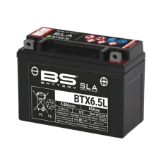 BS АКУМУЛЯТОР BTX6.5L (FA) (YTX6.5L) 12V 6.8AH 139X66X102 BEZOBSLUGOWY - ZALANY (85A) (10)