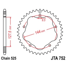 JT ЗІРОЧКА ЗАД 4320 39 АЛЮМІНІЙ DUCATI 796/848/1100 (432039JT) (LANC. 525) КОЛІР ЧОРНИЙ