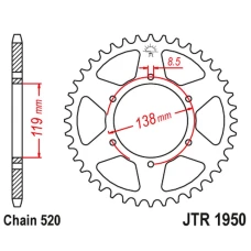 JT ЗІРОЧКА ЗАД 213 50 HUSABERG FC/FE/MX 350/400/499/501/600 '92-99' (21350JT) (LANC.520) - WYCOFANA Z OFERTY