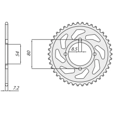 SUNSTAR ЗІРОЧКА ЗАД 838 45 YAMAHA YBR 125 05-12 (JTR838.45) (LANC. 428) (83845JT)