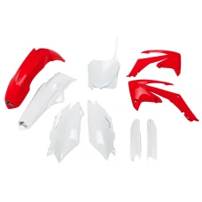 UFO КОМПЛЕКТ ПЛАСТІКОВ (ПОВНИЙ KIT) Z OSLONAMI ТЕЛЕСКОПІЧНИЙ (АМОРТИЗАТОРІВ) HONDA CRF 250R '11-'13, CRF 450R '11-'12 КОЛІР OEM (CZERWONY/BIALY) (HO115E999)