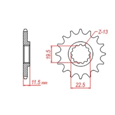 ПЕРЕДНЯ ЗІРКА MTX PARTS CHT 4101 14 SUZUKI DRZ 125 '03-'13 (JTF409.14) (LANC. 428)