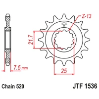 ПЕРЕДНЯ ЗІРКА JR CHT 585 14 KAWASAKI ZX-6R/RR '07-17, YAMAHA XTZ 750 '90-'98 (JTF1536.14)* (LANC. 520)
