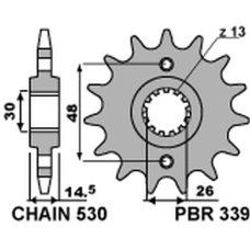 PBR ЗІРОЧКА ПЕРІД 339 16 HONDA VFR 800 '02-'14 (JTF339.16) (LANC. 530) (33916JT)