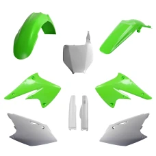 КОМПЛЕКТ ПЛАСТИКА POLISPORT (ПОВНИЙ KIT) KAWASAKI KX 250F '04-'05 В КОМПЛЕКТІ ПЕРЕДНЯ ПАНЕЛЬ (8660800002) І КРИШКИ АМОРТИЗАТОРІВ (8398000001) КОЛІР ЗЕЛЕНИЙ OEM