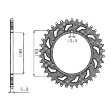 ЗАДНЯ ЗІРКА SUNSTAR 236 42 HONDA NX 650 '88-'90, FMX 650 '05-'08, XR 600 88-90, YAMAHA XJ6 600 '09-'13 (JTR245/3.42)* (LANC. 520) (430942JT)