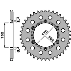 ЗАДНЯ ЗІРКА PBR 856 46 C45 YAMAHA DT 125 R (JTR853.46) (LANC. 520) (JTR853.46)