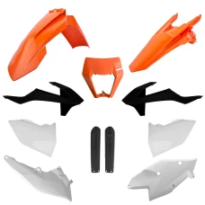 POLISPORT КОМПЛЕКТ ПЛАСТІКОВ (ПОВНИЙ KIT) KTM EXC/EXC-F TPI '17-'19 W КОМПЛЕКТІ ЗАХИСТ ФАРИ (8666800006) I КРИШКИ АМОТРТИЗАТОРІВ (8398600003) КОЛІР КОЛІР ПОМАРАНЧ БІЛИЙ ЧОРНИЙ