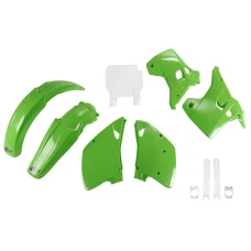UFO КОМПЛЕКТ ПЛАСТІКОВ (ПОВНИЙ KIT) Z OSLONAMI ТЕЛЕСКОПІЧНИЙ (АМОРТИЗАТОРІВ) KAWASAKI KX 125 / 250 '93 КОЛІР OEM (ZIELONY/BIALY) (KA194E999)