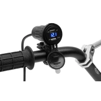BIKETEC МОТОЦИКЛ ДВІЙНЕ РОЗ'ЄМ Z PODSWIETLENIEM I WOLTOMIERZEM МОНТАЖ W OWIEWKE АБО NA КЕРМА