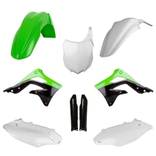 POLISPORT КОМПЛЕКТ ПЛАСТІКОВ (ПОВНИЙ KIT) KAWASAKI KX 450F '13-'15 W КОМПЛЕКТІ TABLICA ПЕРІД (8659200002) I КРИШКИ AMORTYZAROROW (8351800002) КОЛІР ЗЕЛЕНИЙ