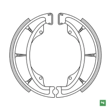 NEWFREN КОЛОДКИ БАРАБАННІ ДИСКОВІ ТОРМОЗНІ ЗАД KAWASAKI KLR 600 '84-'94, KX 500/250 '82-'86, KX 125 '74-'80, KH 125 '82-'98, BN 125 ELIMINATOR '00-'07, AR 125 '82-'94, SUZUKI EN 125 '05-'09, GN 125 '82-'05, GN 250 '85-'97, GZ 125 '98-'11, RM 500 '83-'86,