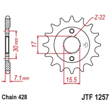 JT ЗІРОЧКА ПЕРІД 332M 14 HONDA CR80/85 (332M14JT) (LANC. 428)
