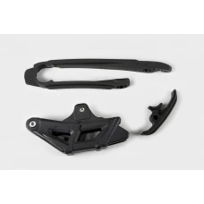 UFO КОМПЛЕКТ КРІПЛЕННЯ + НАПРАВЛЯЮЧА ЛАНЦЮГА KTM EXC 125/200/250/300, EXC-F 350/450 '12-21, EXC-F 500 '14-21, КОЛІР ЧОРНИЙ