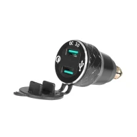 BIKETEC МОТОЦИКЛ ДВІЙНЕ РОЗ'ЄМ USB QC 3.0 - 36 W DIN QШВИДКА ЗАРЯДКА З ВОЛЬТМЕТРОМ BMW / TRIUMPH