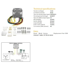 DZE РЕГУЛЯТОР НАПРУГИ УНІВЕРСАЛЬНИЙ MOSFET (50A) 7 ПРОВОДА (3X ZOLTE, 2X ЧЕРВОНА, 2X КОЛІР ЗЕЛЕНИЙ)