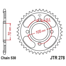 ЗАДНЯ ЗІРКА JR 278 36 HONDA CB 250 '73-77',CJ 250 '76-79', CB 360/400 '75-79' (27836JT) (LANC.530)