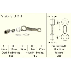 VESRAH ШАТУН KAWASAKI KX 125 (KX125) '94-'97 (VA8003) (MADE IN JAPAN)