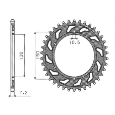 ЗАДНЯ ЗІРКА SUNSTAR 300 44 YAMAHA TDM 900 '02-'13, HONDA XL 600V TRANSALP '91-'99 (JTR300.44) (LANC. 525) (30044JT)
