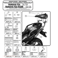 KAPPA СТЕЛАЖ БАГАЖНИКА ЦЕНТРАЛЬНОГО YAMAHA FZ6 / FZS 600 FAZER (04-06), FZ6 S2 / FZ6 600 FAZER S2 (07-11) ( БЕЗ ВІНІЛ ) - PATRZ ОПИС ДОДАТКОВІ