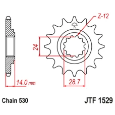 JT ЗІРОЧКА ПЕРІД 2077 16 KAWASAKI ZRX 1100/1200 '97-06 (207716JT) (LANC. 530)