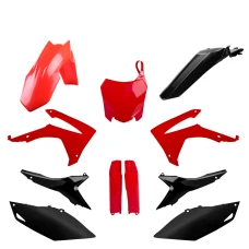 КОМПЛЕКТ ПЛАСТИКА POLISPORT (ПОВНИЙ KIT) HONDA CRF 250R '14-'17; CRF 450R '13-'16 В КОМПЛЕКТІ ПЕРЕДНЯ ПАНЕЛЬ (8659400001)  І КРИШКИ АМОРТИЗАТОРІВ (8351700003) КОЛІР ЧЕРВОНО-ЧОРНИЙ
