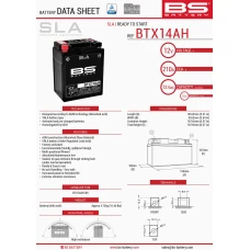 BS АКУМУЛЯТОР BTX14AH (FA) (YTX14AH-BS) 12V 12AH 135X90X167 BEZOBSLUGOWY - ZALANY (210A) (4)