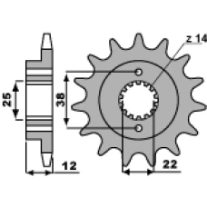 ПЕРЕДНЯ ЗІРКА PBR CHT 2104 15 18NC CAGIVA 900 00-01 (LANC. 525)