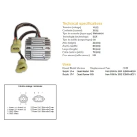 DZE РЕГУЛЯТОР НАПРУГИ SUZUKI LT-A / LT-F 500 '98-02, (OEM 32800-44D20) (OEM 32800-44D21)