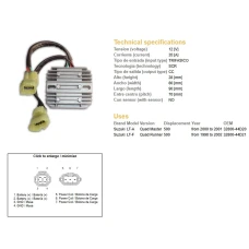 DZE РЕГУЛЯТОР НАПРУГИ SUZUKI LT-A / LT-F 500 '98-02, (OEM 32800-44D20) (OEM 32800-44D21)