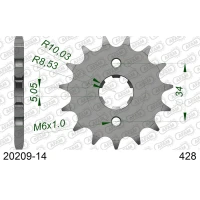 AFAM 2026/04 ШЕСТЕРНЯ ПЕРІД 2037 14 HONDA CBR 125 '04-'17, XLR 125 '98-'01 (JTF1264.14) (LANC. 428)