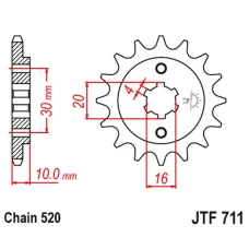 JT ЗІРОЧКА ПЕРІД 720 13 CAGIVA 125 W8/FRECCIA/PLANET/MITO/RAPROR '85-10' (72013JT) (LANC.520)