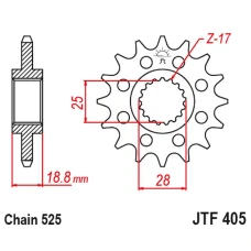 ПЕРЕДНЯ ЗІРКА JR CHT 2078M 20 Z ГУМА BMW F 800R '09-'20 (2078M20JT) (LANC. 525)