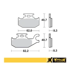 PROX КОЛОДКИ ДИСКОВІ ТОРМОЗНІ SUZUKI LT-A/F 400F '08-'15, LT-A 450X '07-'10, LT-A 700X '05-'07, LT-A 750X '08-'15 ЛІВИЙ ПЕРІД
