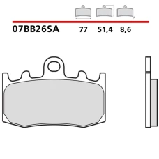 BREMBO 2026/03 КОЛОДКИ ДИСКОВІ ТОРМОЗНІ KH335 SINTER SA (SPIEK METALICZNY) ПЕРІД (ECE R90)
