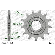 AFAM 2026/04 ШЕСТЕРНЯ ПЕРІД 2320 13 HONDA CRF 250R '18-'23 (JTF1344.13) (LANC. 520)