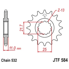 ПЕРЕДНЯ ЗІРКА JR CHT 442 15 YAMAHA R6 '99-'05, FZR 1000 (44215JT) (LANC. 532)