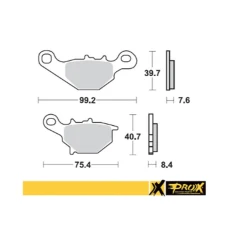 PROX КОЛОДКИ ДИСКОВІ ТОРМОЗНІ KH230 SINTER KAWASAKI KMX 125 '99-'03, SUZUKI RM 80/85 '96-'04 ПЕРІД (10 ШТУКИ.)