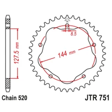 JT ЗІРОЧКА ЗАД 4320M 40 АЛЮМІНІЙ (ERGAL) DUCATI MONSTER 800 S2R '05-'07, HYPERMOTARD 950 '19-'23, BIPOSTO 748/S '95-'03 (LANC. 520) (STREETFIGHTER/EVO 848 '08-'15 КОНВЕРСІЯ NA LANC. 520) (НЕОБХІДНО АДАПТЕР JTA750B)