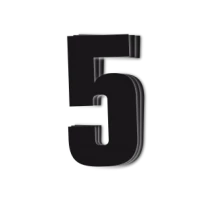 ЧОРНИЙBIRD RACE НОМЕРИ ЧОРНИЙ - PACK OF 3 CM.16X7,5CM #5