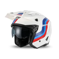 UFO ШОЛОМ SHERATAN JET / TRIAL Z БЛЕНДА ПРОТИСОНЯЧНИЙ КОЛІР БІЛИЙ СИНІЙ ЧЕРВОНИЙ РОЗМІР XS ( ECE 22R06 ) - KOLEKCJA 2025