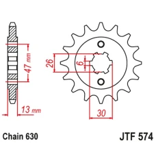 JT ЗІРОЧКА ПЕРІД 574 16 YAMAHA XV 1000 '81-82', TR1 '81-85' (57416JT) (LANC. 630)