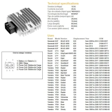 DZE РЕГУЛЯТОР НАПРУГИ YAMAHA YFM 125/250/350/400/450/600/660, YFZ 350/450/660/700, SUZUKI LTR450 (35A) (5GT-81960-00) (ESR441) (32800-05G11)