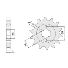 ПЕРЕДНЯ ЗІРКА CHT 718 13 HUSQVARNA 125 '89-'94 (JTF718.13) (718-13)