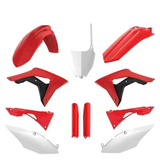 POLISPORT КОМПЛЕКТ ПЛАСТІКОВ (ПОВНИЙ KIT) HONDA CRF 250R '18-'21; CRF 450R '17-'20 W КОМПЛЕКТІ TABLICA ПЕРІД (8667200002) I КРИШКИ AMORTYZAROROW (8351900003) КОЛІР CZERWONO БІЛИЙ OEM
