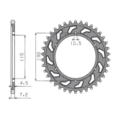 SUNSTAR ЗІРОЧКА ЗАД 4385 48 YAMAHA R6 '06-'15, MT-09 '14-'15 TENERE /WORLD RAID 700 19-23 (+3), SUZUKI GSXR 750 '11-'15 (+3) (JTR1876.48) (LANC. 525) (438548JT)