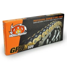 MOTO-MASTER ЛАНЦЮГ GPXN-520G PROFESSIONAL NARROW X-RING MOTOCROSS / ENDURO RACING X-RING CHAIN КОЛІР ЗОЛОТИЙ (120 ЛАНКИ, ЗАСТІБКА W КОМПЛЕКТІ)
