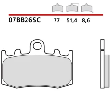 BREMBO 2026/03 КОЛОДКИ ДИСКОВІ ТОРМОЗНІ KH335 SINTER LA (SPIEK METALICZNY) ПЕРІД (ECE R90)