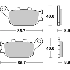 TRW LUCAS КОЛОДКИ ДИСКОВІ ТОРМОЗНІ KH174 ORGANIC HONDA CBF 500 04-08, CB 600 HORNET 98-15, CBF 600 04-13, CBR / RR 600 91-07, NC 700 / 750 '12-, XL 700V 08-13, CB 750 92-03, CB 900 HORNET 02-06, CBR 900 92-03, CB 1000 93-03, CBF 1000 10-16, ЗАД